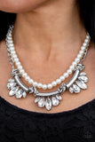 Bow Before The Queen Pearls - White Paparazzi Necklace