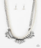 Bow Before The Queen Pearls - White Paparazzi Necklace