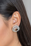 Buckingham Beauty - White Bling Paparazzi Earrings