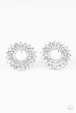 Buckingham Beauty - White Bling Paparazzi Earrings