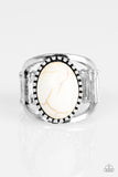 Canyon Cache - White Paparazzi Ring