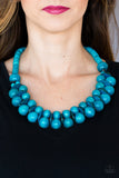 Caribbean Cover Girl - Blue Wood Paparazzi Necklace