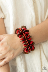 Caribbean Canopy - Red Wood Paparazzi Bracelet