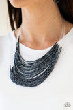 Catwalk Queen - Blue Seed Bead Paparazzi Necklace