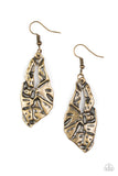 Cave Cavalier - Brass Paparazzi Earrings