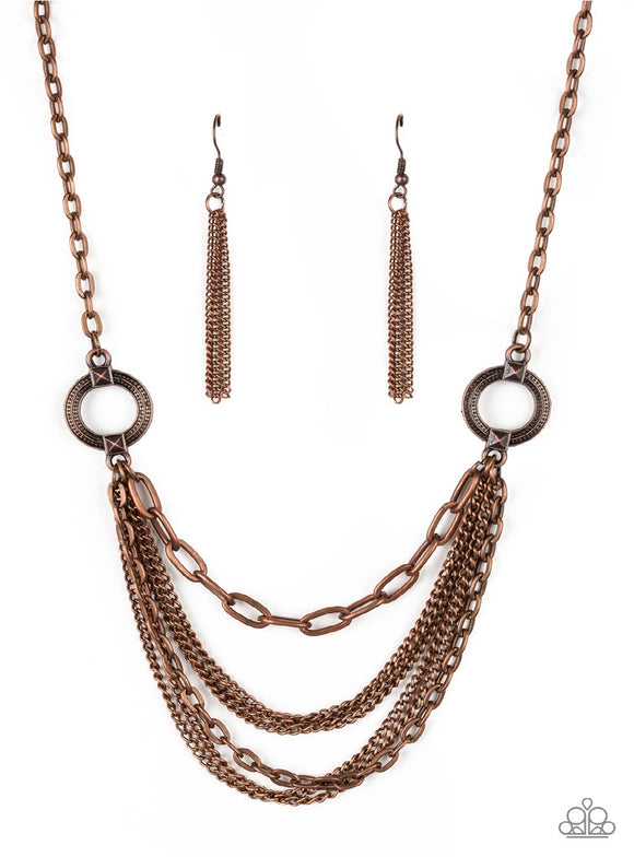 Chains of Command - Copper Paparazzi Necklace