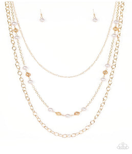 Classical Cadence - Gold Paparazzi Necklace Set