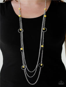 Collectively Carefree - Yellow Paparazzi Necklace