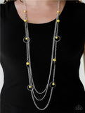 Collectively Carefree - Yellow Paparazzi Necklace