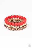 Courageously Couture Multi - Red Paparazzi Bracelet