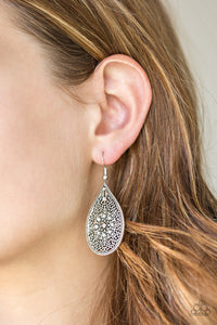 Dinner Party Posh - White Paparazzi Earrings