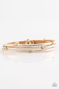 Drop A Shine - Gold Paparazzi Bracelet Wrap