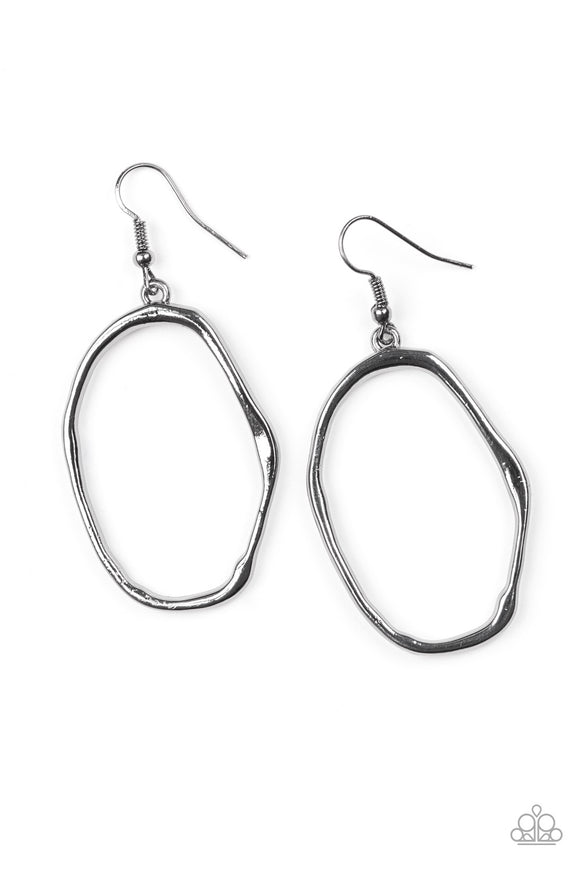 Eco Chic -  Black Paparazzi Earrings