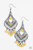 Elegant Enchantment - Yellow Paparazzi Earrings