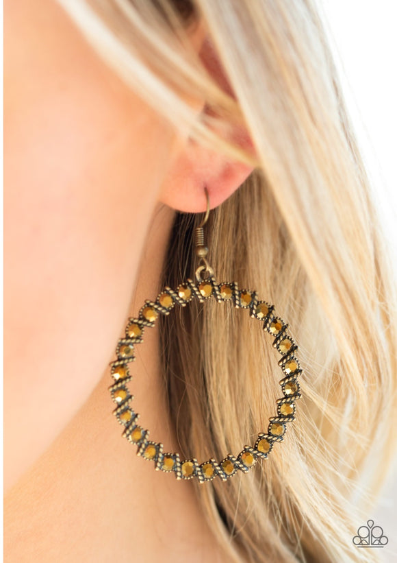 Enlighten Me - Brass Paparazzi Earrings