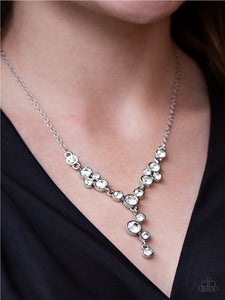 Five Star Starlet White Bling - Silver Paparazzi Necklace