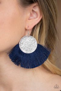 Foxtrot Fringe - Blue Fringe Paparazzi Earrings