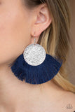 Foxtrot Fringe - Blue Fringe Paparazzi Earrings