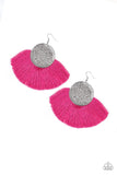 Foxtrot Fringe - Pink Fringe Paparazzi Earrings