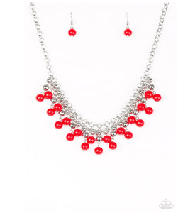 Friday Night Fringe - Red Paparazzi Necklace