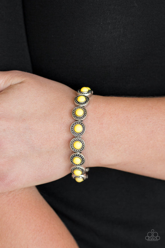 Globetrotter Goals - Yellow Paparazzi Bracelet