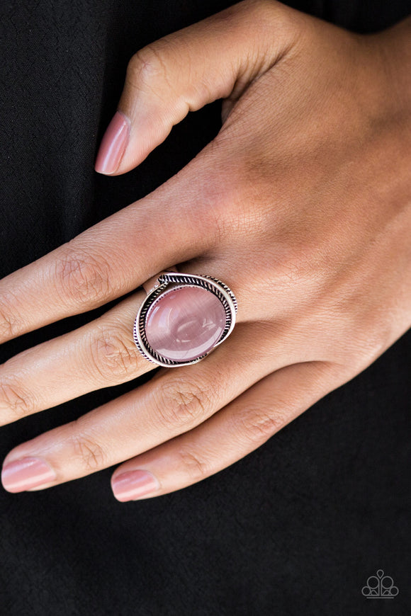 Glow But Sure - Pink Paparazzi Ring