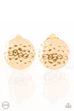 Hold The Shine - Gold Clip-on Paparazzi Earrings