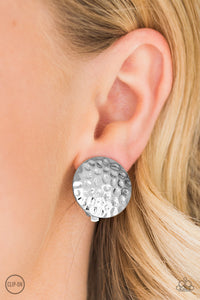 Hold The Shine - Silver Clip-on Paparazzi Earrings