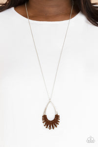 Homespun Artifact - Brown Paparazzi Necklace - Leather