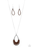 Homespun Artifact - Brown Paparazzi Necklace - Leather