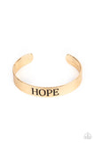 Hope Makes The World Go Round - Gold Paparazzi Bracelet