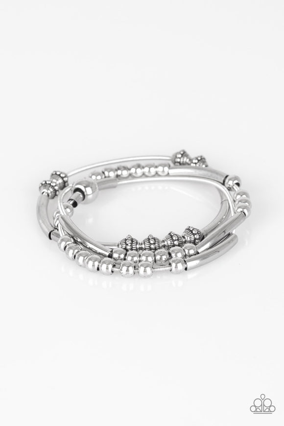 Industrial Instincts - Silver Paparazzi Bracelet