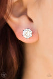 Just In Timeless - Blockbuster - White Bling Paparazzi Earrings