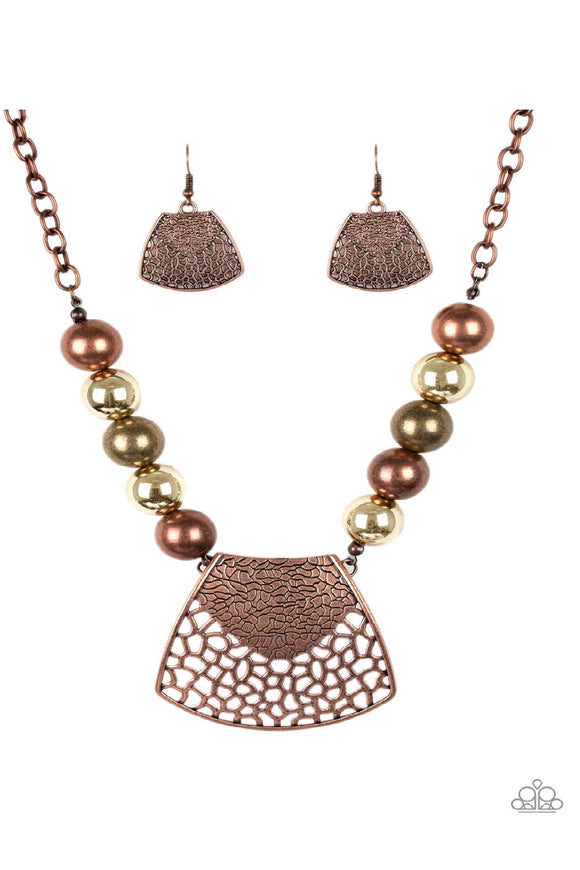 Large and In Charge Multi - Copper Paparazzi Necklace