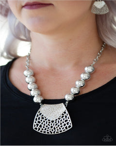 Large and In Charge - Silver Paparazzi Necklace