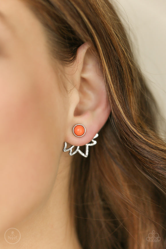 Lotus Breeze - Orange Paparazzi Earrings