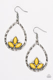 Lotus Laguna - Yellow Paparazzi Earrings