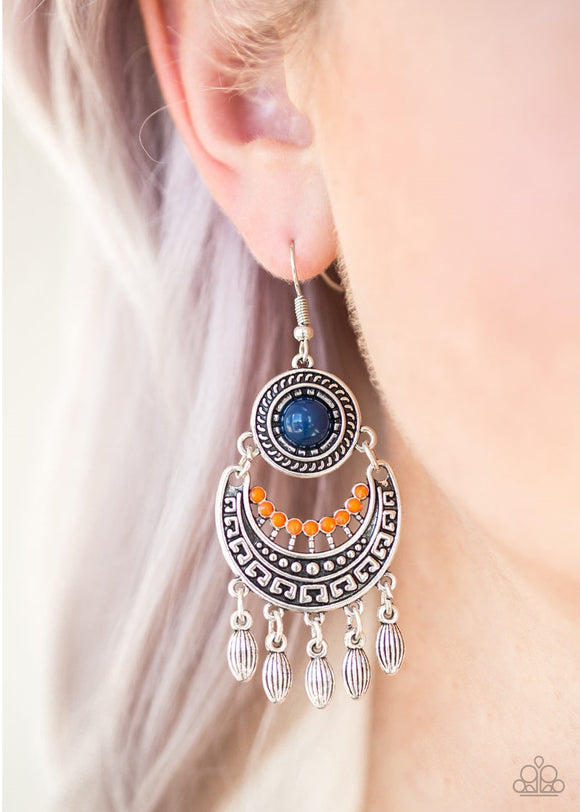 Mantra To Mantra - Multi Orange Paparazzi Earrings