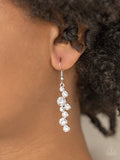 Milky Way Magnificence - White Bling Paparazzi Earrings