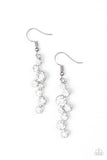 Milky Way Magnificence - White Bling Paparazzi Earrings