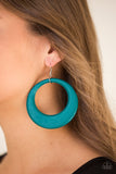 Modern Malibu Barbie - Blue Wood Paparazzi Earrings