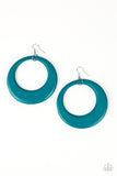 Modern Malibu Barbie - Blue Wood Paparazzi Earrings