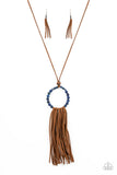 Namaste Mama - Blue Paparazzi Necklace - Leather