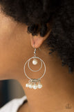 New York Attraction - White Paparazzi Earrings