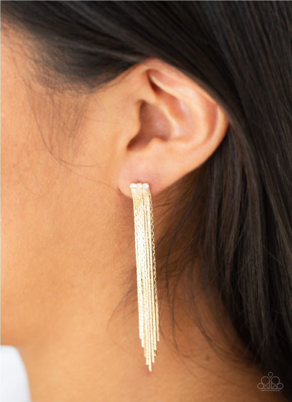 Night At The Oscars - Gold Paparazzi Earrings