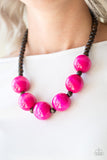 Oh My Miami - Pink Wood Paparazzi Necklace