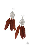 Pretty in PLUMES - Brown Paparazzi Earrings