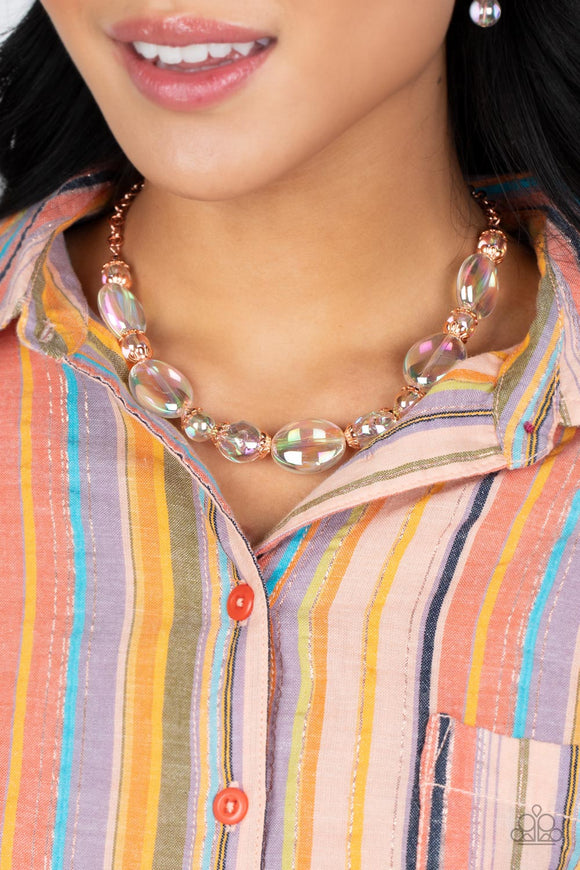 Prismatic Magic - Copper Paparazzi Necklace Set