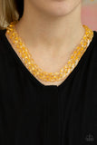 Put It On Ice - Gold Acrylic Paparazzi Necklace