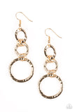 Radical Revolution - Gold Paparazzi Earrings